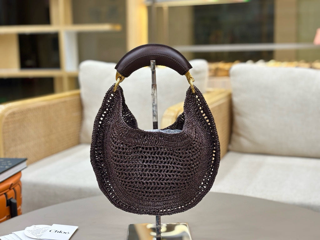 CHLO脡 25S SUMMER BANANA HOBO BAG 36 IN BROWN