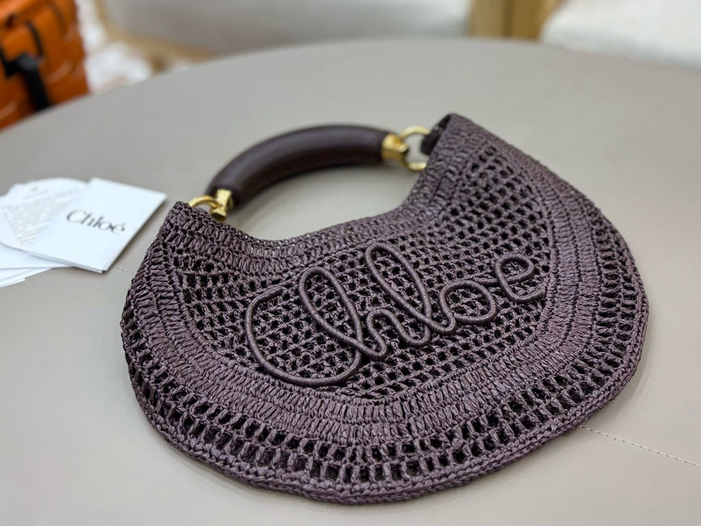 CHLO脡 25S SUMMER BANANA HOBO BAG 36 IN BROWN
