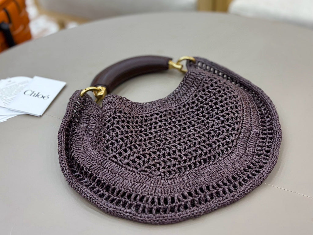 CHLO脡 25S SUMMER BANANA HOBO BAG 36 IN BROWN
