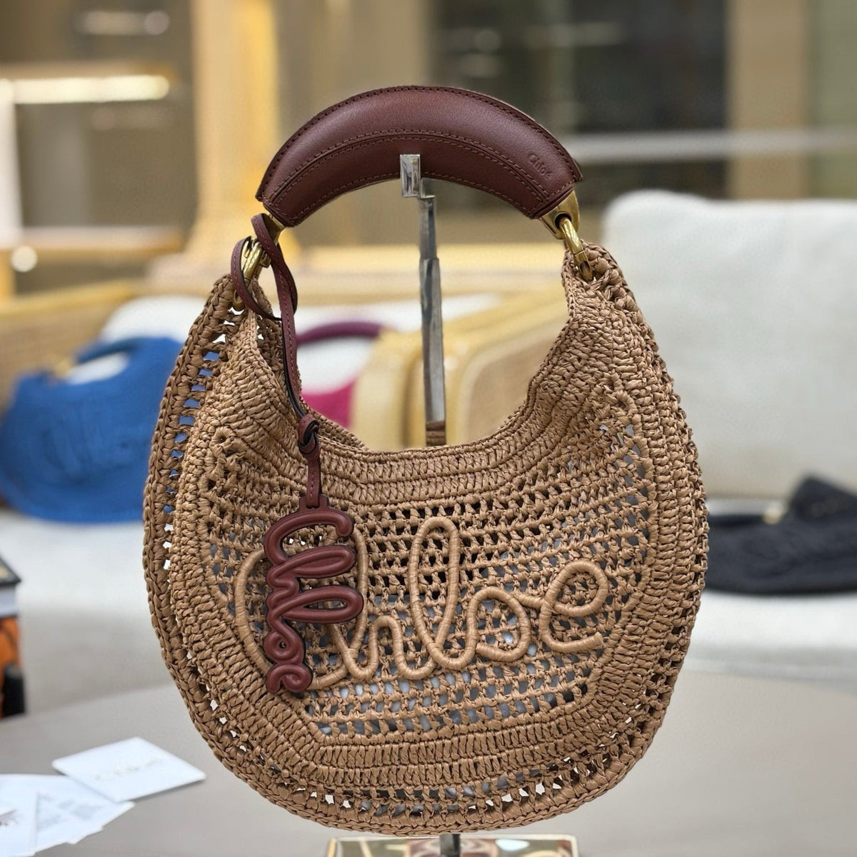 CHLO脡 25S SUMMER BANANA HOBO BAG 36 IN LIGHT BROWN