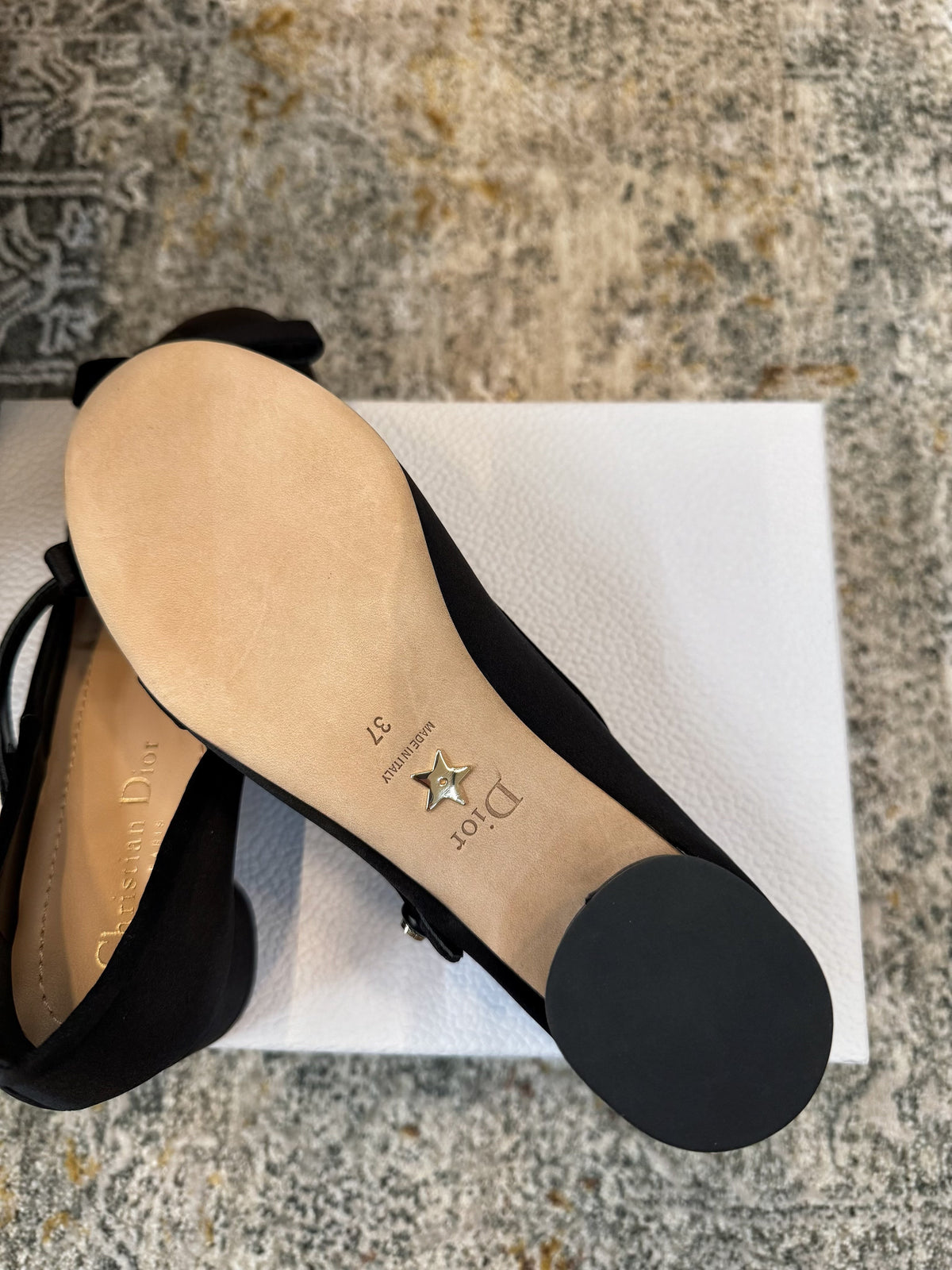 DIOR 25S LOVELY鈥慏 BALLET FLAT 45MM IN BLACK SATIN