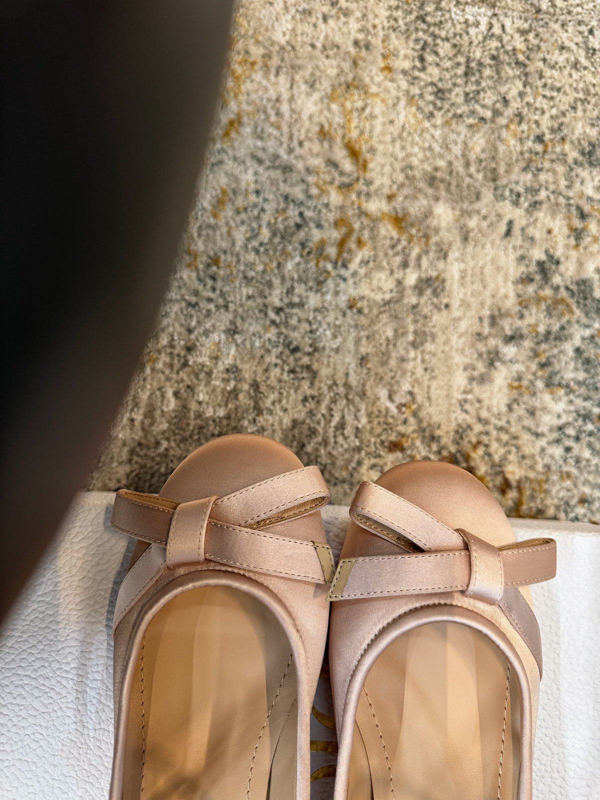 DIOR 25S LOVELY鈥慏 BALLET FLAT 45MM IN NUDE SATIN