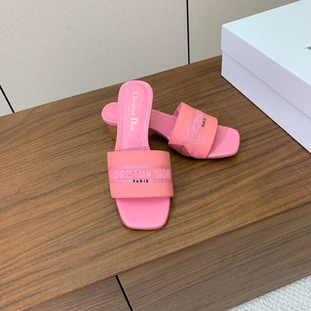 DIOR 25S HIGH-HEEL SANDALS 40 MM IN PINK CALFSKIN