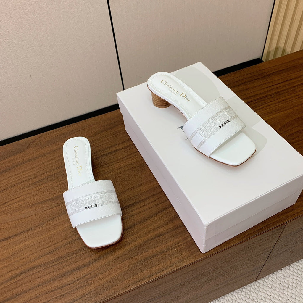 DIOR 25S HIGH-HEEL SANDALS 40 MM IN WHITE CALFSKIN