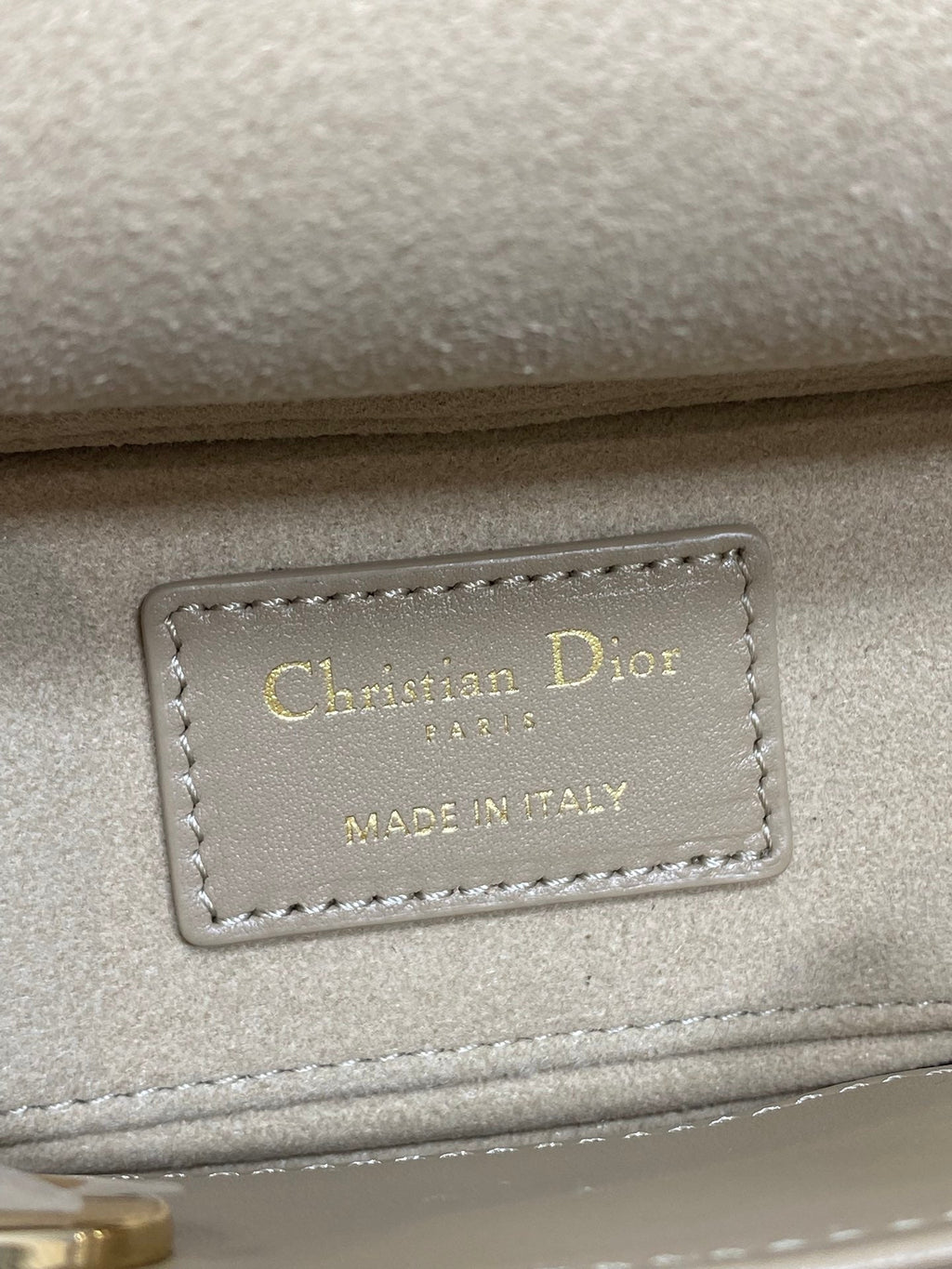 DIOR 25S SMALL LADY D鈥慗OY BAG 19 IN DARK BEIGE CANNAGE CALFSKIN GOLD HARDWRE