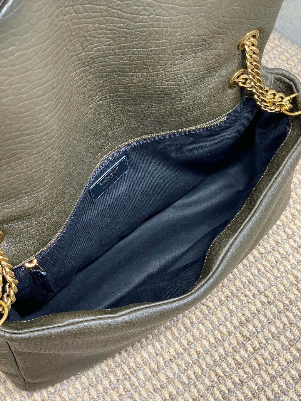 CALYPSO 36 CHAIN BAG IN DARK GREEN LAMBSKIN