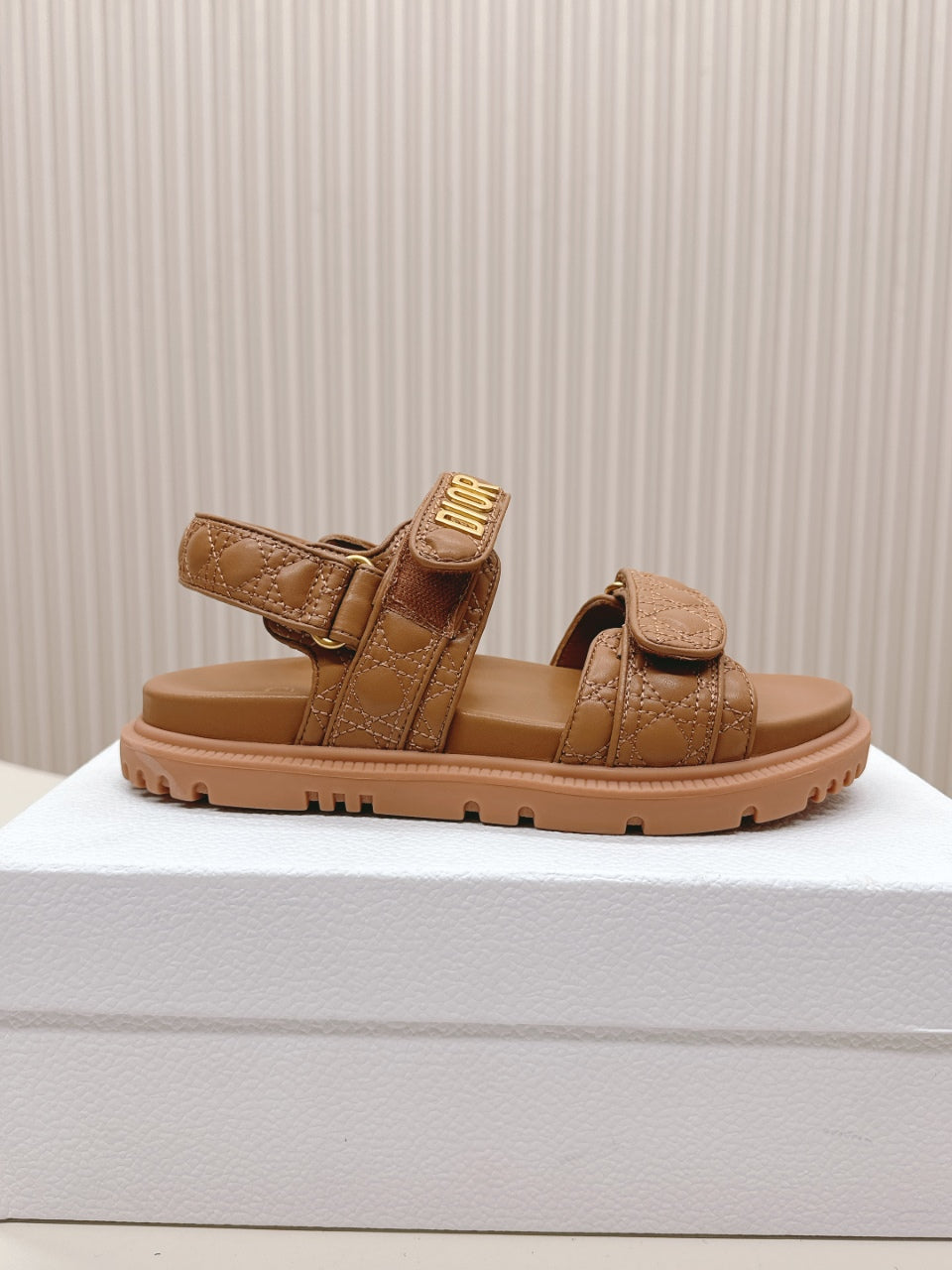 DIOR BACK-STRAP SANDALS 25S IN BROWN CALFSKIN