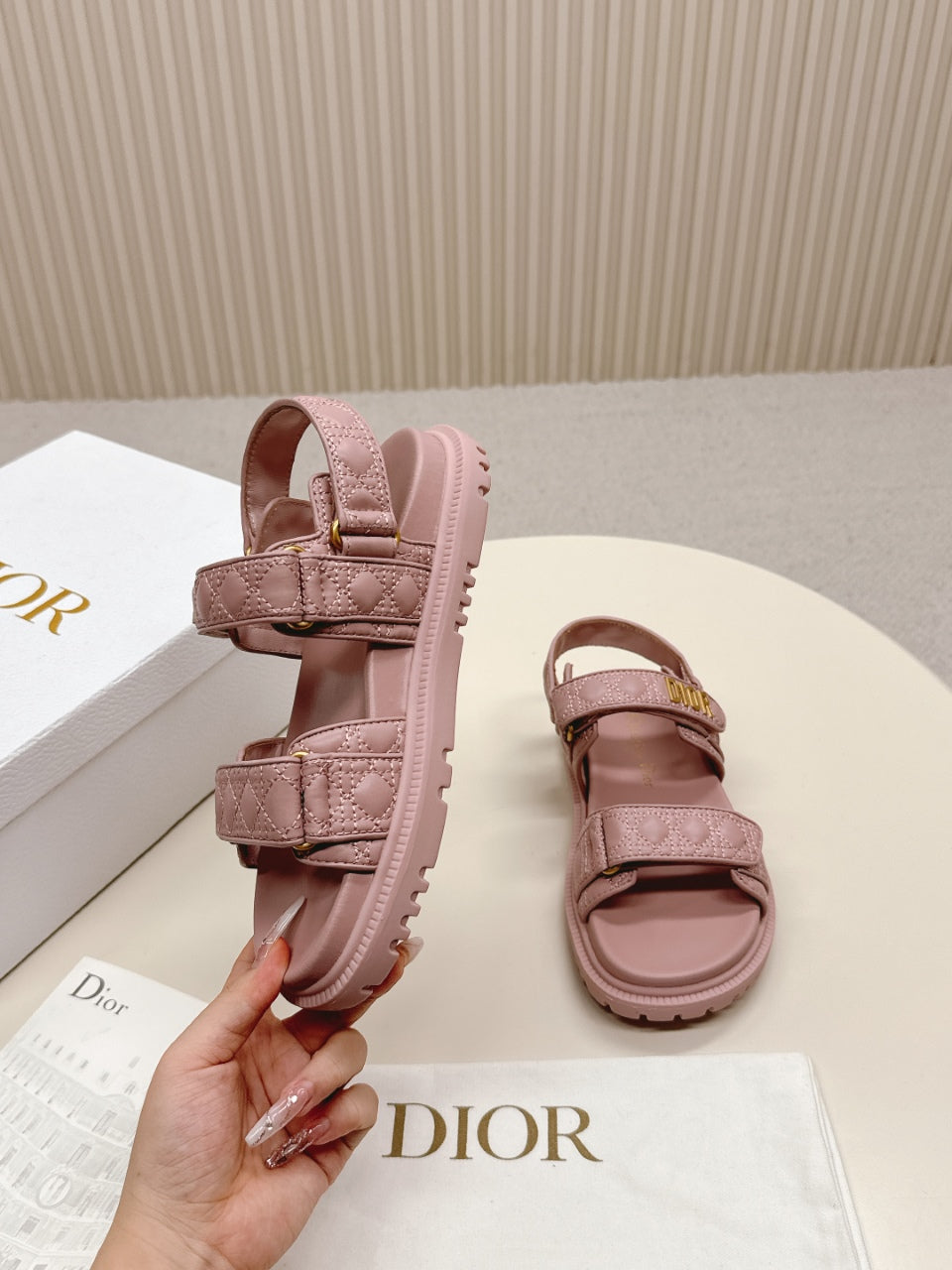 DIOR BACK-STRAP SANDALS 25S IN BABY PINK CALFSKIN
